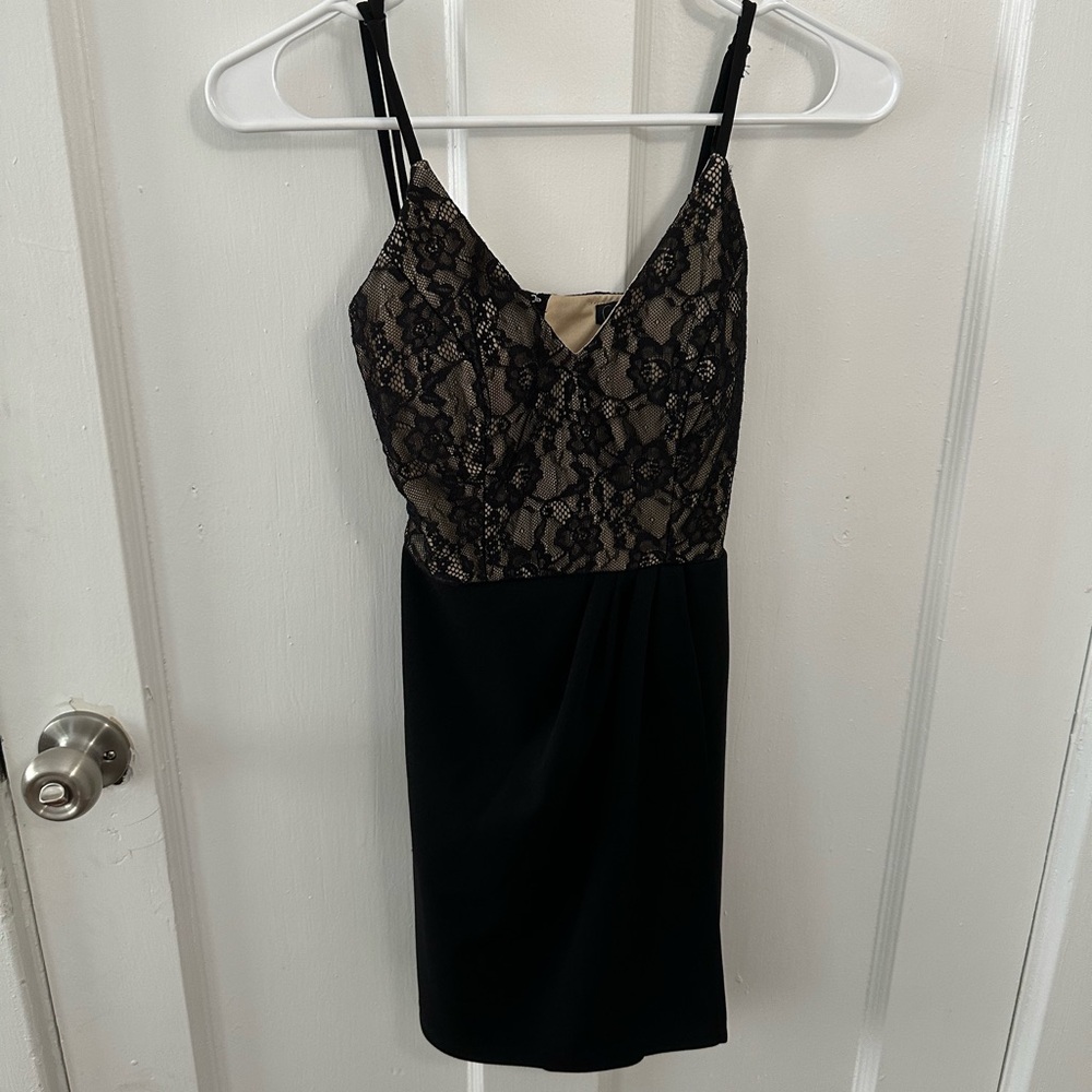 Black dress with lace and open back